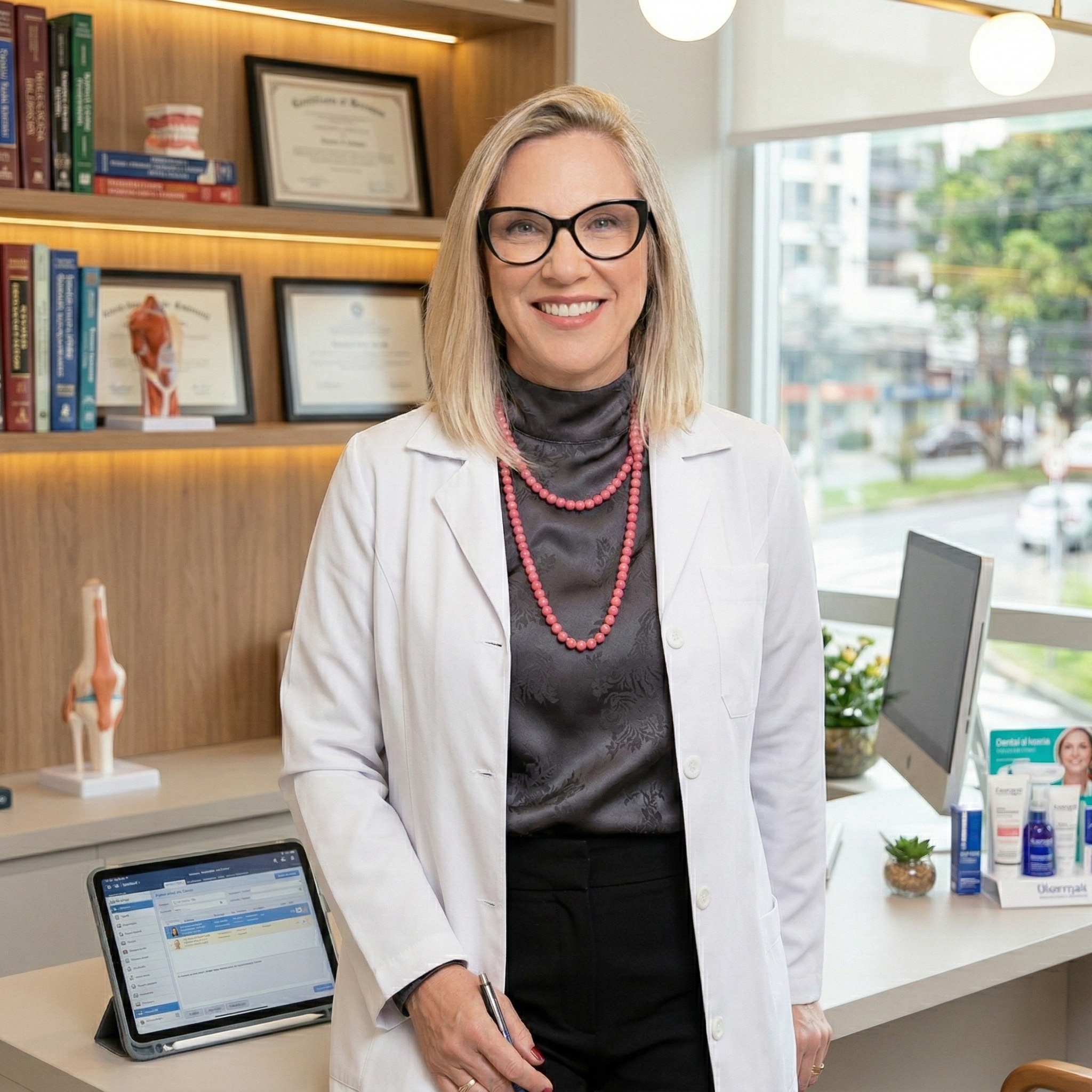 Dra. Mirella Pereirá no consultório — Dermatologista CRM-SP 91487